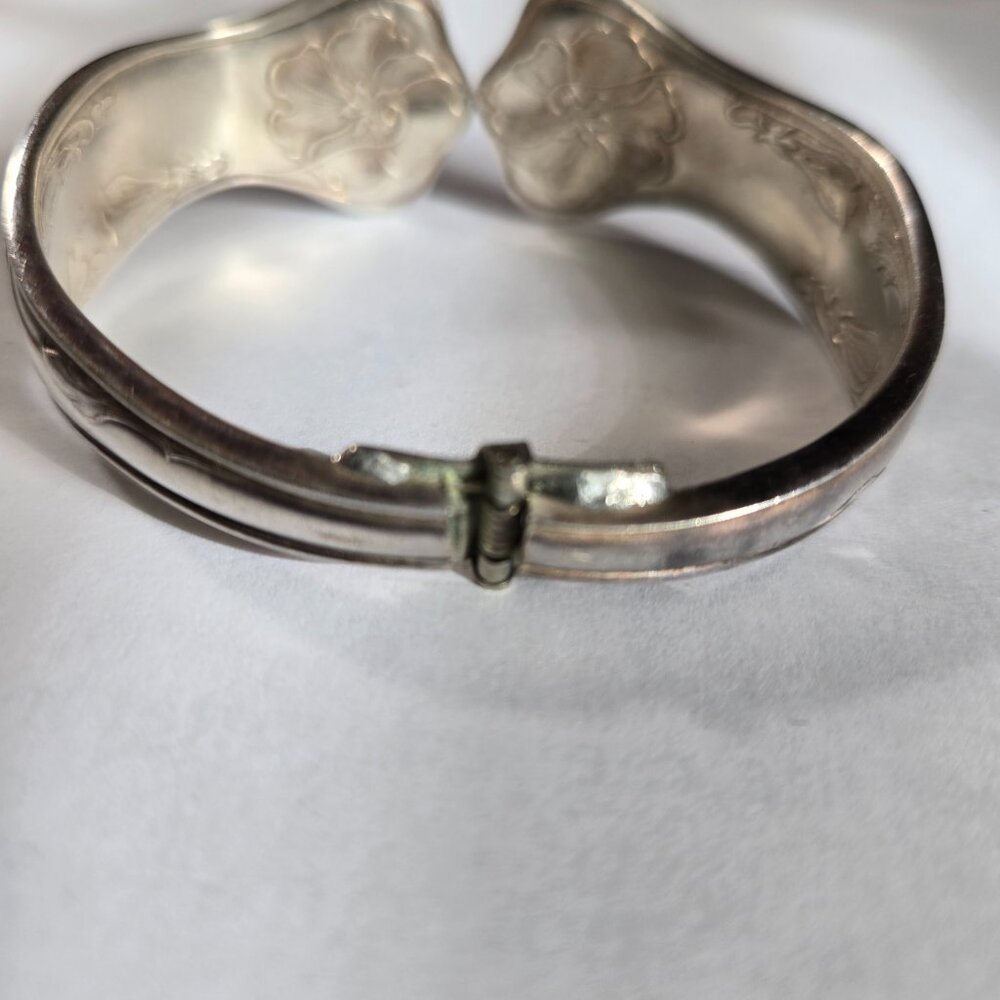 Hinged Silverplate Flatware Bracelet - image 3